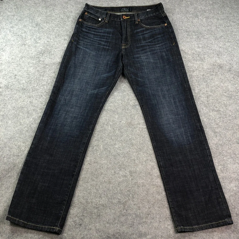 Lucky Brand 329 Classic Straight Mens Jeans 32x32 Blue Dark Wash Stretch Denim